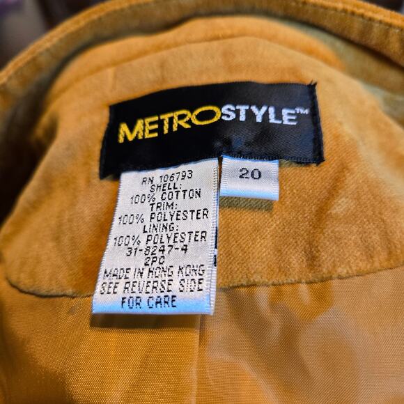 Metro Style 20W Yellow Hook Eye Women's Blazer Jacket Suit Coat Plus 2X XXL 2XL - Picture 2 of 5
